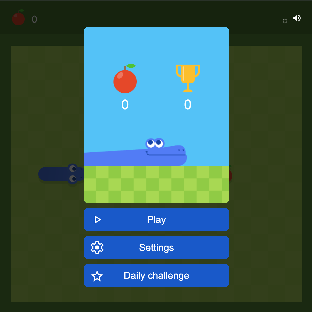 How to start Snak Game — hit Play